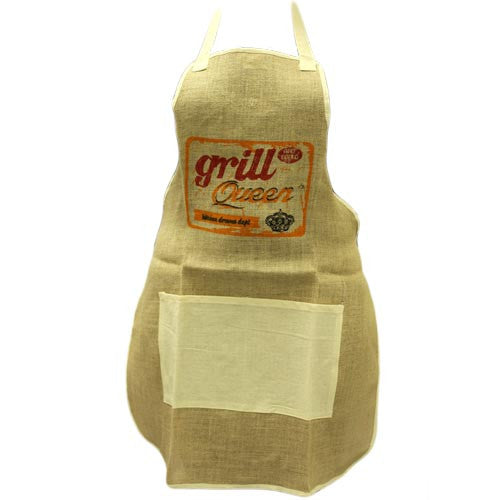 Soft Jute Apron - GRILL QUEEN - Shopy Max