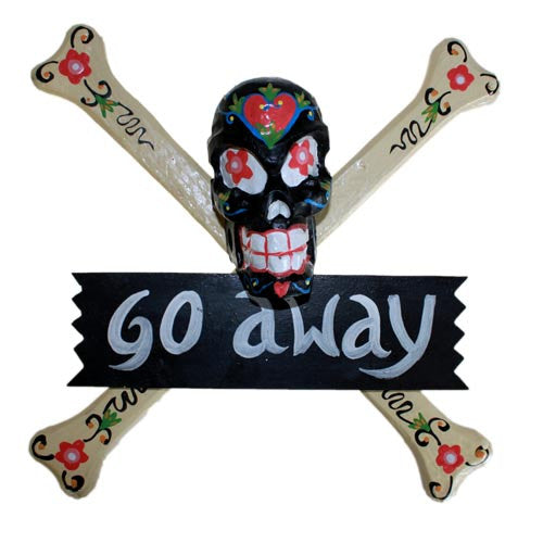 Skulls Warning Sign - GO AWAY - Shopy Max