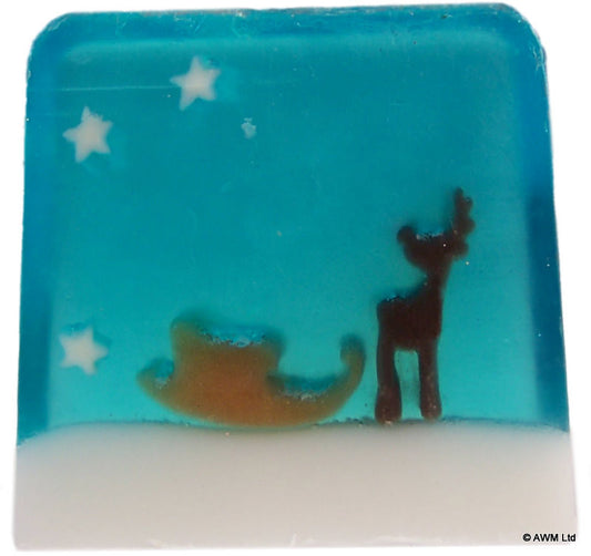 Reindeers & Sleigh Soap - 115g Slice - Shopy Max