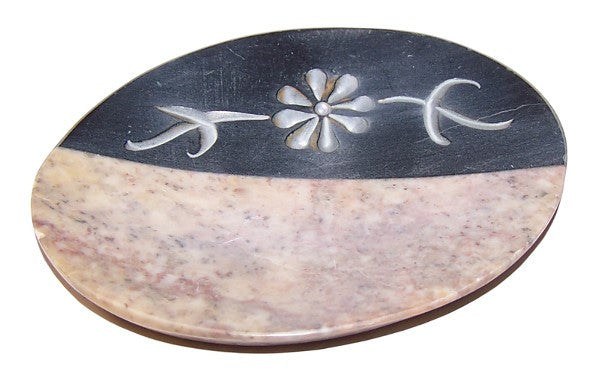 Sandstone & Carved Marble Soap Dish - 155mm x 90mm - Shopy Max