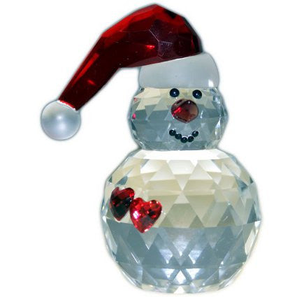 Crystal Snowman with Hearts
