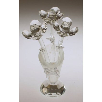 Crystal Flower in Crystal Vase (Clear)