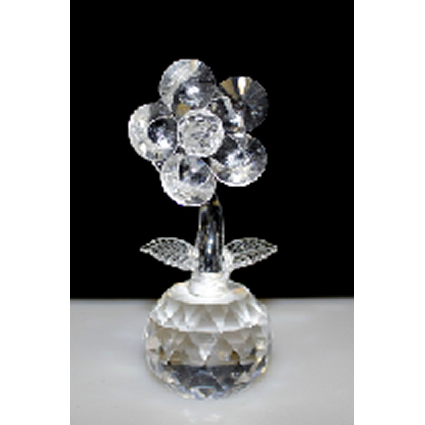 Single Crystal Flower on Crystal (Clear) - Shopy Max