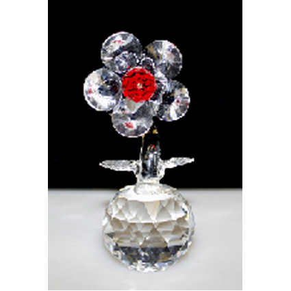 Single Crystal Flower on Crystal (Red) - Shopy Max