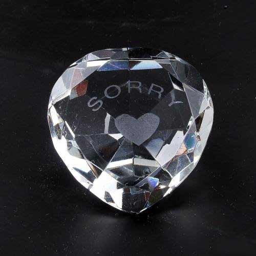 Sorry & Heart Clear Crystal Heart - Shopy Max