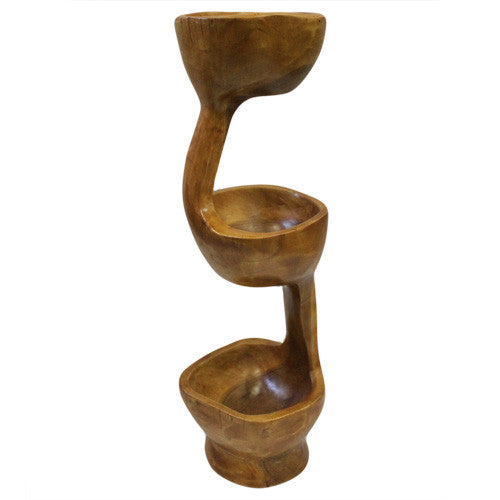 Teak Root - 3-bowl Standing Basket