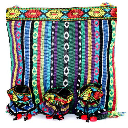 Tibetan Fringe Bag - Large & 3 Pouch