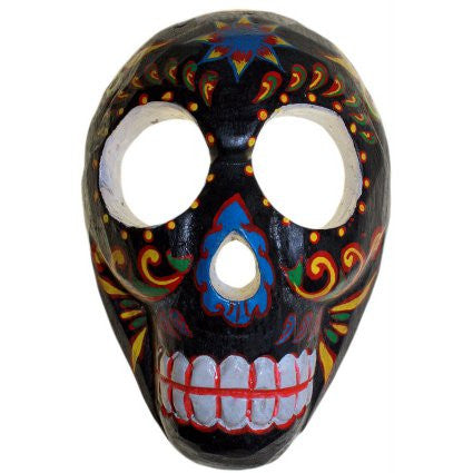 Floral Skull Mask - Black
