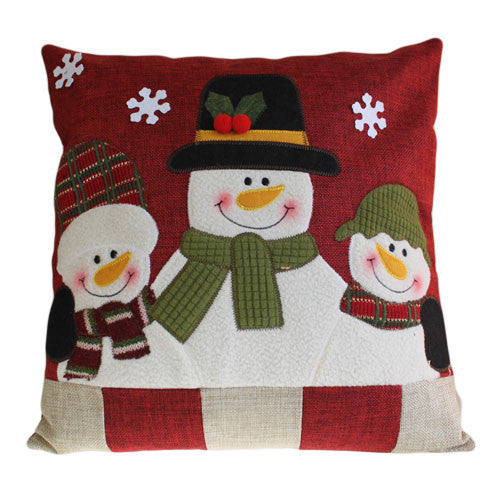 Snowman Family Decor Cushion Cover